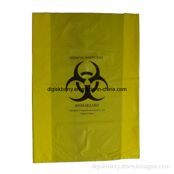 Gusseted Type Yellow Biohazard Waste Bag